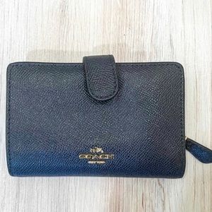 dark blue coach wallet